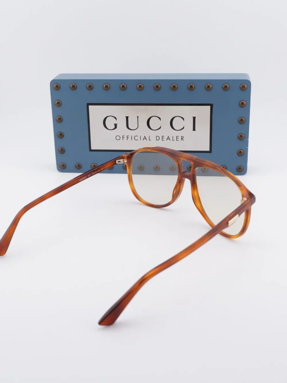 Gucci GG0264S 001 Aviator Sunglasses - Havana / Yellow